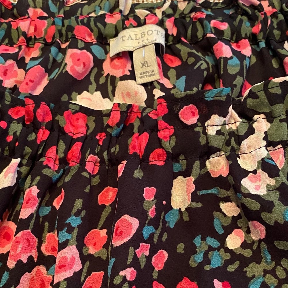 Talbots Black and Red Floral Blouse - Picture 2 of 4
